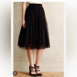 Anthropologie black tulle skirt